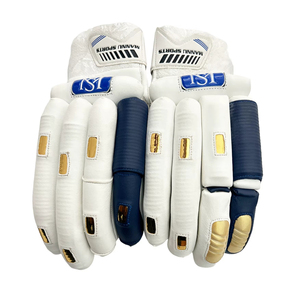 Turbo batting Gloves Mannu sports <b>White</b> and Blue Customize <b>Cricket</b> batting gloves Wholesale Low Price <b>Cricket</b> Gloves - Product Image 1