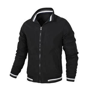 Veste décontractée pour homme, style baseball, avec cardigan en polaire, couleur unie, veste aviateur pour homme, tissu tissé 100% polyester - Product Image 4