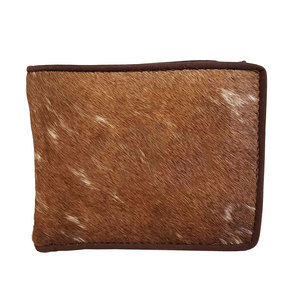 Portefeuille en cuir de vachette naturel pour homme, portefeuille fin à rabat en cuir à poils, portefeuille fait main, cuir de haute qualité - Product Image 1
