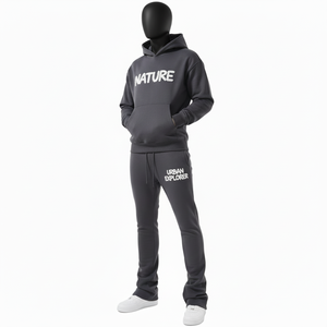 Conjunto Deportivo con Pantalones Acampanados para Hombre, con Logotipo Personalizado, Sudadera con Capucha y Pantalones Jogger, Estilo Flare, Meeroos Industries, Venta al Por Mayor 2026 - Product Image 5