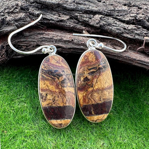 ต่างหูเงินแท้ 925 ขายดีที่สุด เครื่องประดับพลอยทำมือ ต่างหูห้อยมารียัมแจสเปอร์ ของขวัญสำหรับเธอ - Product Image 6