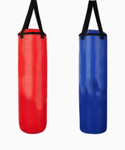 Sac de boxe d'entraînement en PU rouge et noir, rempli de sable, avec fermeture éclair, sac de frappe lourd et durable pour la pratique de la boxe pour adultes - Product Image 6