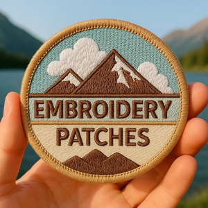 Patch en tissu PVC 3D gaufré thermocollant de forme personnalisée avec motif montagne pour chapeaux, chaussures, sacs et textiles de maison - Product Image 1