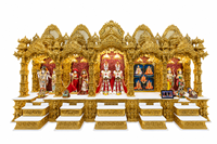 Grand Temple Hindou Doré pour la Sanstha Swaminarayan, Grand Temple Hindou en Bois pour la Communauté Américaine, Salle de Prière, Vente à l'Exportation