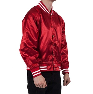 High Quality Silk Satin Varsity <b>Jackets</b> For <b>Men</b> New Arrival Customized Red Button Outdoor Fashion Satin <b>Jacket</b> - Product Image 3