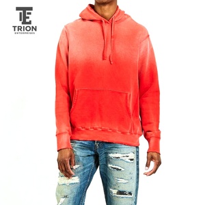 Hoodies en molleton coupe classique personnalisés pour homme, effet délavé soleil, style streetwear hiver, effet vieilli vintage - Product Image 1