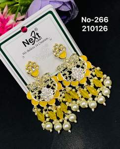 Latest Designer Indian Wholesale Jewelry Chandelier <b>Earrings</b> New Collections Women's Stylish Trendy Geometric Party <b>Earrings</b> - Product Image 6