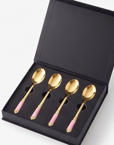 Cuillère à thé en acier inoxydable finition or, bord fin, design minimaliste rose, élégante, parfaite pour une cuisine et une salle à manger stylées - Product Image 6