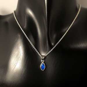 Colgante de Ópalo Natural Australiano en Plata de Ley 925, Azul, Verde, Rojo, con Juego de Colores, Sin Níquel, Joyería para Mujer - Product Image 6