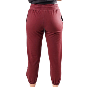 Women Solid High Waist <b>Yoga</b> <b>Pants</b> Knee Length Elastic Waist Breathable Spandex Cotton <b>Pockets</b> Simple Style - Product Image 2