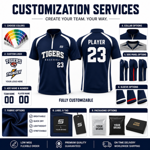 Camiseta Deportiva Personalizada de Béisbol con Cierre de Cremallera, para Entrenamiento en Equipo, con Tecnología de Absorción de Humedad - Product Image 4