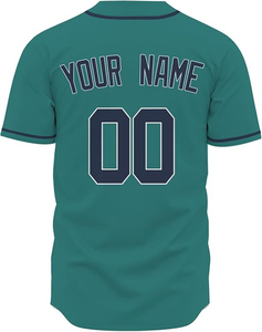 Men's Teal Short Sleeve Sublimated Polyester Moisture Wicking All Seasons Team Numbers <b>Back</b> Print - Product Image 1