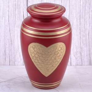 Urna Funeraria de Latón con Corazón Azul y Plateado, Acabado Mate, para Cenizas Humanas, Almacenamiento Conmemorativo y Exhibición en el Hogar - Product Image 3