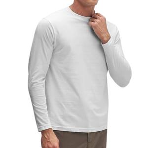 Camiseta de Manga Larga a Rayas de Algodón para Hombre, Transpirable, Informal, Estilo Urbano, Ajuste Suave, Fabricante de Marca Privada - Product Image 1