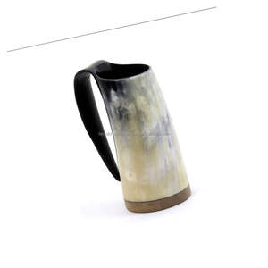 Taza de cuerno hecha a mano, decoración de animales de ágata única, recipiente para beber pulido y regalo - Product Image 1