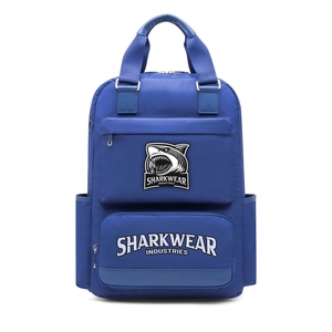 Sac à dos pour ordinateur portable grande capacité avec fermeture éclair et multiples poches, en jean tricoté et néoprène – Offre Spéciale Premium - Product Image 1