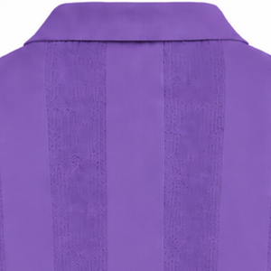 Purple <b>Mens</b> <b>Long</b> <b>Sleeve</b> Knit <b>Polo</b> Sweater Textured Vertical Stripe Pattern Ribbed Collar Casual Premium Pullover <b>Shirt</b> - Product Image 4