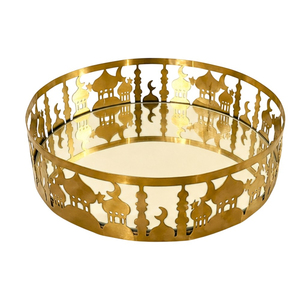 Bandeja de Hierro Hueca con Caligrafía Árabe para Dulces Eid Mubarak, Set de Decoración para Fiesta de Ramadán con Luna y Estrella, Soporte Metálico para Exhibición de Alimentos - Product Image 6