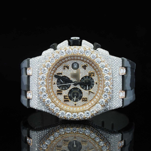 Reloj de Moda con Correa de Caucho de 41 mm, Acero Inoxidable, Diamante Moissanita, Mecánico, Automático, Cronógrafo, Cristal de Zafiro, Tono Rosa - Product Image 3