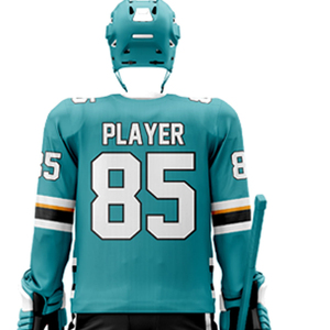 Equipación de Hockey sobre Hielo Premium Totalmente Sublimada – Jersey Teal Transpirable con Número de Jugador Personalizado 85, Casco y Guantes de Protección - Product Image 5