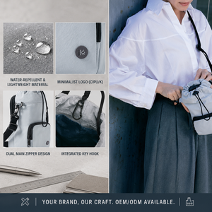 KEIRYO <b>Mini</b> Zipper Water-Repellent 2L Lightweight Crossbody Bag Multi-Compartment Travel Phone <b>Pouch</b> Handbag with Logo - Product Image 2