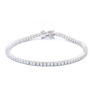 Pulsera de tenis de oro blanco con diamantes para mujer, corte brillante redondo, certificado GIA, estilo clásico, uso diario - Product Image 1