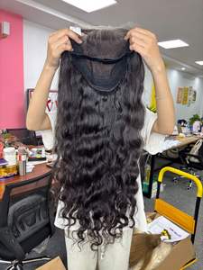 Cheveux humains vierges vietnamiens de haute qualité Remy Full Frontal 30 pouces Straight Long Style perruques femmes Transparent suisse - Product Image 2