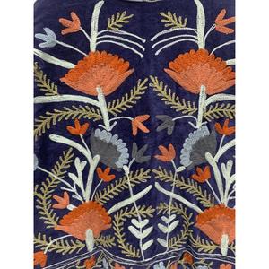 Veste unisexe Suzani en velours brodé à la main, motif floral, col montant, manches longues, hiver, écologique, respirante, longueur standard - Product Image 6