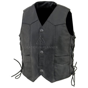 เสื้อกั๊กหนังระบายอากาศสำหรับผู้ชายเสื้อกั๊กหนัง100% วัสดุทนทาน - Product Image 5