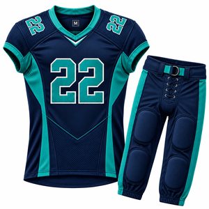 Conjunto de Uniforme de Fútbol Americano para Hombre, Sublimado, Cuello en V, Manga Corta, Poliéster Transpirable, Ajustado, para Todas las Temporadas - Product Image 5