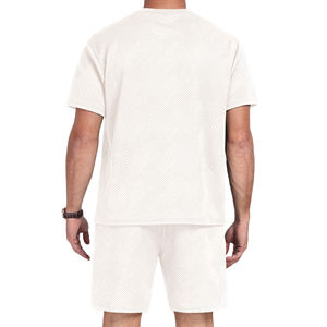 Ensemble de T-shirts d'été décontractés pour hommes, séchage rapide, respirant, tricoté, couleur unie, à manches courtes, vente en gros - Product Image 4