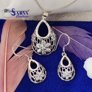 925 <b>Silver</b> Gold Plated Zircon Flower Jewelry <b>Set</b> <b>Necklace</b> and Earrings for Women Vintage Wedding Jewelry - Product Image 5