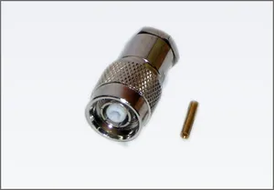 Premium TNC Male Clamp Type LMR 400 Solder Less Pins RF Connector <b>Chrome</b> Plated Telecom Network Use - Product Image 3