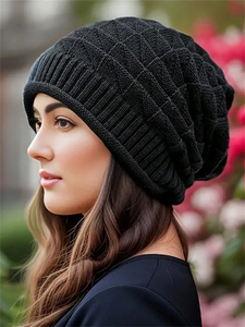 Bonnet de ski en acrylique tricoté unisexe personnalisé OEM, coupe-vent, avec logo brodé, couleur unie, haute extensibilité, pour l'hiver - Product Image 5