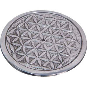 Plateau à encens rond en aluminium et cendrier, écologique, durable, style chinois, pour la décoration de la maison et l'utilisation d'encens en bâtonnets - Product Image 3