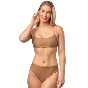 Popular Design Solid Color Scoop Neck Straps Tied Sport Fitness Swimwear Women Swimsuits Beachwear Sexy <b>Bikini</b> - Product Image 3