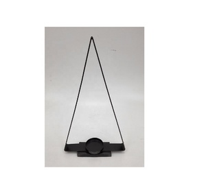 Finition enduite de poudre noire mate décorative de support de pilier de bougie en métal de fer de couleur de luxe de conception unique - Product Image 1