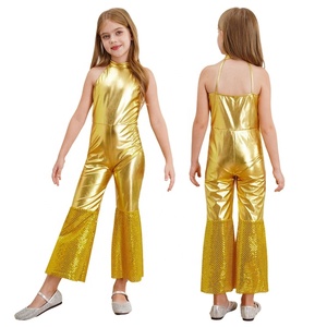 6-16 niñas 70s Disco disfraz mono metálico Disco Dance para 70s Disco Cosplay Retro fiesta temática puesta en escena - Product Image 2