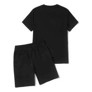 Breathable Summer Casual Sportswear Printed Short <b>T</b>-Shirt Set Customized Color <b>String</b> Long Sleeves Men Polyester Knitted Digital - Product Image 2
