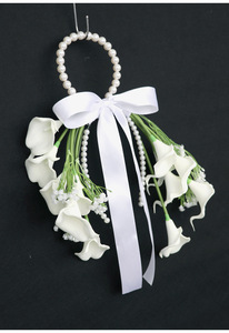 Bouquet de mariée minimaliste Everbloom avec perles, fleurs de mariage artificielles au toucher réel, lys calla blancs, style artisanal scandinave 2026 - Product Image 2