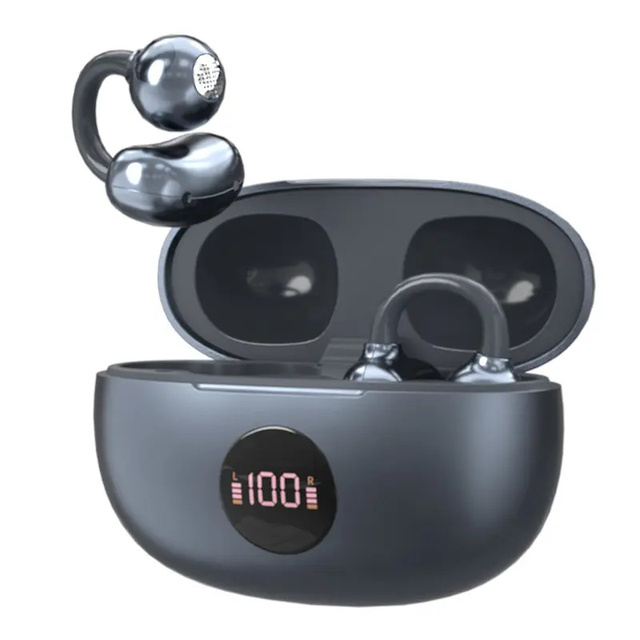 2026 New Ear Clip Headphones Open Ear Wireless Earbuds with Digital Display AAC Noise Reduction Sports BT 5.4 Earphones