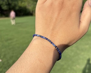 Premium Lapis Lazuli Micro Faceted <b>Beaded</b> <b>Bracelet</b> 925 Sterling Silver Adjustable Blue Gemstone <b>Bracelet</b> Factory Wholesale - Product Image 1