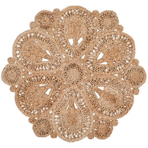 Tapis rectangulaire en jute fait main, style oriental, écologique, antidérapant, adapté aux animaux domestiques, à poils ras, pour la décoration du salon, nettoyage localisé - Product Image 5