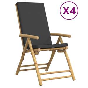 Ensemble de 4 chaises inclinables de jardin gris foncé - Product Image 2
