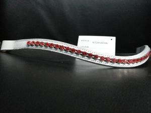 Banda de cejas con cristales dorados con cadena Halters de cuero marrón Accesorios elegantes para caballos - Product Image 4