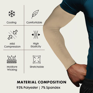 Mangas de Compresión para Brazos con Diseño Nuevo, Logotipo Personalizado, Ajuste Ajustable, Color Sólido, Antideslizantes, de Alta Calidad, para Béisbol - Product Image 3