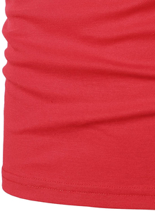 Men's Red Navy White Color Block Slim Fit Cotton Short Sleeve Polo Shirt Casual Geometric Design Knitted Fabric Turn-down Collar - Product Image 6