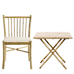 Modern Eco-friendly <b>Bamboo</b> Dining <b>Table</b> with Knock-down Design for Home Kitchen Hotel Villa Courtyard Use - Product Image 3