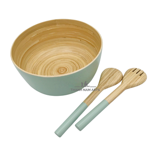 Bol à fruits en bambou écologique fabriqué au vietnam pour la nourriture ensemble de saladier en bambou - Product Image 4