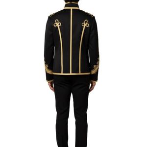 Unisex Black Gold Embroidered Premium Soccer Uniform Turn-<b>down</b> Collar Short Sleeve Regular Fit Letter Front All Seasons Wear - Product Image 6